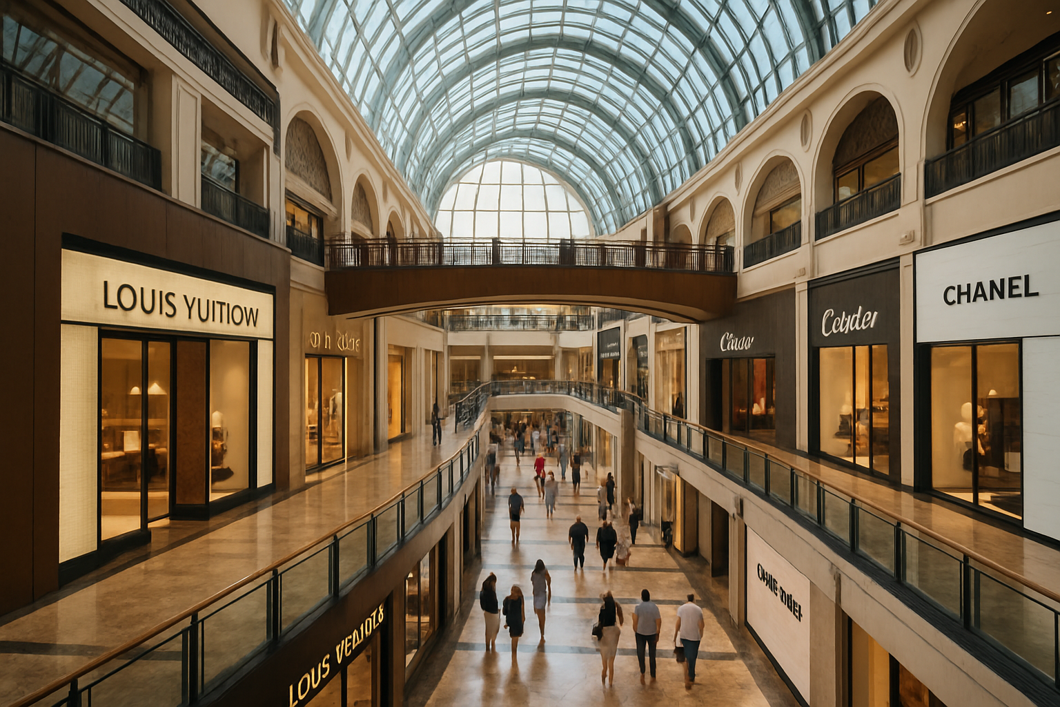 Dubai shopping mall with luxury brands